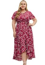 This Plus Size Women's Summer Short Sleeve Maxi Dress Made Of Soft And Elastic Fabric. Global Lover Wholesale Plus Size Dresses And Hope Curvy Ladies Find Here a Warm And Exciting Place To Shop Affordable Curvy Dresses Online - Plus Size Casual