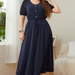 This Plus Size Women's Summer Solid Loose Dress Made Of Soft And Elastic Fabric. Global Lover Wholesale Plus Size Dresses And Hope Curvy Ladies Find Here a Warm And Exciting Place To Shop Affordable Curvy Dresses Online - Plus Size Casual