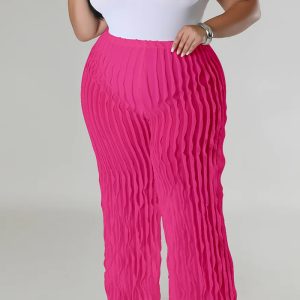 This Plus Size Women's Wavy Straight Leg Pant Sheer Sexy Pants Design Made Of Durable And Stretchy Material. It Is a Must-Have Item For Your Closet. Global Lover Offer a Rich Selection Of Wholesale Plus Size Bottoms. You Will Find Wide Range Fabric