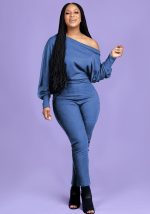 This Plus Size Women's Fashion Casual Slim Fit Jumpsuit Design Made Of High Quality Polyster And Spandex Material. It Is Stretchy