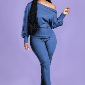 This Plus Size Women's Fashion Casual Slim Fit Jumpsuit Design Made Of High Quality Polyster And Spandex Material. It Is Stretchy