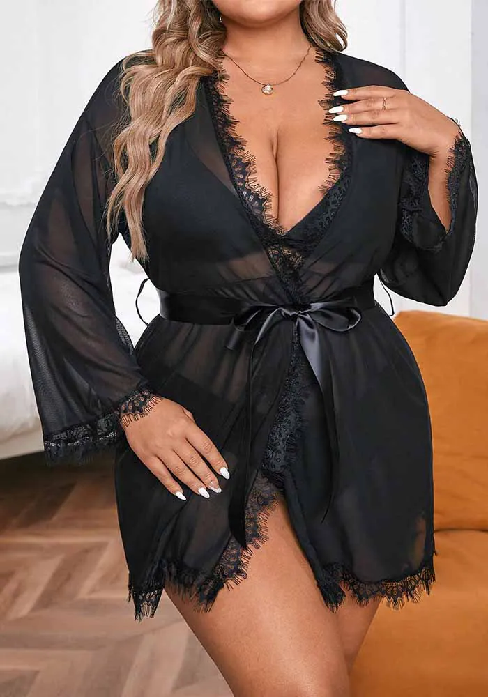 Questo Plus Size donne pizzo manica lunga Dress Sexy Lingerie fatto di materiale durevole ed elastico. Lingerie donna Plus Size all'ingrosso a Global Lover prestare maggiore attenzione alla novità e l'unicità di stili. Offriamo enormi selezioni di lingerie sexy plus size Xl