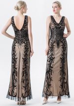 This Sequin Dress Chic Deep v Slim Long Dress Evening Dress Women Design Made Of Good Quality Polyster And Spandex Material