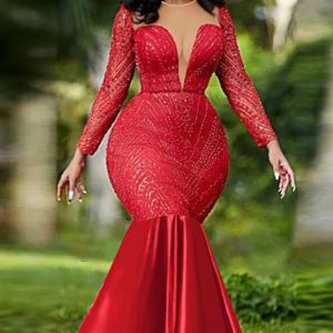 This Sequin Sexy Low Cut Patchwork Mesh Dress Elegant Party Mermaid Dress Design Made Of Good Quality Polyster And Spandex Material