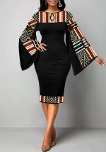 This Sexy Fashion Digital Printing Long Sleeve Women's Dress Design Made Of High Quality Polyster And Spandex Material. It Come With Good Stretch And Wearing Comfortable. Women¡¯s Midi Dresses Is Omnipotent And Suit For All Kinds Of Occasions - Daily Wear