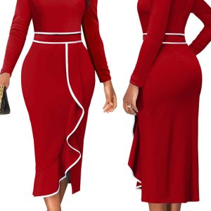 This Sexy Fashion Hollow Long Sleeve Women's Dress Design Made Of High End Polyster And Spandex Material