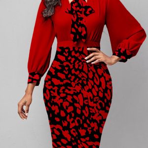 This Sexy Fashion Printed v-Neck Cropped Sleeve Women's Dress Design Made Of High End Polyster And Spandex Material