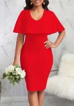 This Sexy Fashion Solid Color Career Women's v-Neck Office Dress Design Made Of High Quality Polyster And Spandex Material. It Come With Good Stretch And Wearing Comfortable. Women¡¯s Midi Dresses Is Omnipotent And Suit For All Kinds Of Occasions - Daily Wear