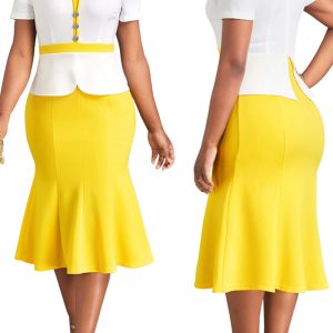 This Sexy Fashion Solid Color Short Sleeve Career Women's Dress Design Made Of High End Polyster And Spandex Material