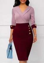 This Sexy Fashion Two-Tone Patchwork Women's Dress Design Made Of High End Polyster And Spandex Material