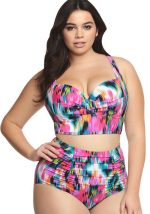 This Sexy High Waist Plus Size Two Piece Bikini Swimsuit Is Made Of Good Quality Lycra And Spandex Fabric