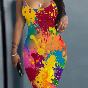 This Sexy Multicolor Print Straps Bodycon Dress Design Made Of High Quality Polyster And Spandex Material. It Come With Good Stretch And Wearing Comfortable And Feeling Freedom. The Tight And Fitted Dress Is The Most Popular Options From Party Girls. Shop Bodycon Dresses At Global Lover And Find Amazing Designs Sequins