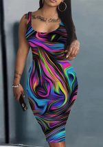 This Sexy Multicolor Stripes Print Straps Bodycon Dress Design Made Of High Quality Polyster And Spandex Material. It Come With Good Stretch And Wearing Comfortable And Feeling Freedom. The Tight And Fitted Dress Is The Most Popular Options From Party Girls. Shop Bodycon Dresses At Global Lover And Find Amazing Designs Sequins