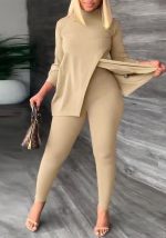 This Sexy Patchwork Slit Suit Nightclub Women's Clothing Design And Made Of Comfortable And Elastic Fabric. Wholesale Plus Size Two Piece Sets Is a Must-Have Item For Curvy Ladies. Two Piece Sets Can Either Be Worn Together Or Individually