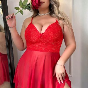 This Sexy Plus Size Lacemesh Strap Nightdress Erotic Lingerie Made Of Durable And Elastic Material. Women¡¯s Plus Size Wholesale Lingerie At Global Lover Pay More Attention To The Novelty And Uniqueness Of Styles. We Offer Huge Selections Of Sexy Plus Size Lingerie Xl