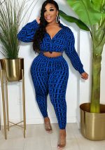 This Sexy Plus Size Print Long Sleeve Two-Piece Pants Set Nightclub Clothes Design And Made Of Comfortable And Elastic Fabric. Wholesale Plus Size Two Piece Sets Is a Must-Have Item For Curvy Ladies. Two Piece Sets Can Either Be Worn Together Or Individually