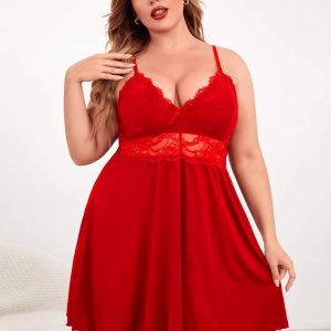 This Sexy Plus Size Women Red Strap Lace Night Dress Lingerie Made Of Durable And Elastic Material. Women¡¯s Plus Size Wholesale Lingerie At Global Lover Pay More Attention To The Novelty And Uniqueness Of Styles. We Offer Huge Selections Of Sexy Plus Size Lingerie Xl