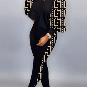 This Sexy Printed Causal Suits Two Piece Pants Set Nightclub Clothing Women's Clothes Design And Made Of Comfortable And Elastic Fabric. Wholesale Plus Size Two Piece Sets Is a Must-Have Item For Curvy Ladies. Two Piece Sets Can Either Be Worn Together Or Individually