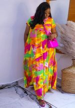 This Sexy Printed Plus Size Print v Neck Loose Dress Made Of Soft And Elastic Fabric. Global Lover Wholesale Plus Size Dresses And Hope Curvy Ladies Find Here a Warm And Exciting Place To Shop Affordable Curvy Dresses Online - Plus Size Casual