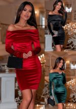 This Sexy Women Fashion Off Shoulder Solid Color Bodycon Dress Design Made Of High Quality Polyster And Spandex Material. It Come With Good Stretch And Wearing Comfortable And Feeling Freedom. The Tight And Fitted Dress Is The Most Popular Options From Party Girls. Shop Bodycon Dresses At Global Lover And Find Amazing Designs Sequins