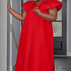 This Sexy Women's Large Round Neck Maxi Dress Made Of Soft And Elastic Fabric. Global Lover Wholesale Plus Size Dresses And Hope Curvy Ladies Find Here a Warm And Exciting Place To Shop Affordable Curvy Dresses Online - Plus Size Casual