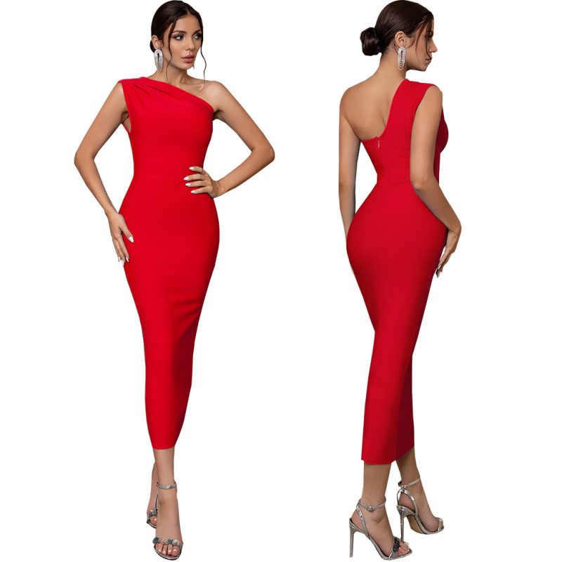 This Sexy Solid Color One Shoulder Women's Dress Design Made Of High Quality Polyster And Spandex Material. It Come With Good Stretch And Wearing Comfortable And Feeling Freedom. The Tight And Fitted Dress Is The Most Popular Options From Party Girls. Shop Bodycon Dresses At Global Lover And Find Amazing Designs Sequins