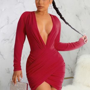 This Sexy Solid Color White Collar Women's v-Neck Dress Design Made Of High Quality Polyster And Spandex Material. It Come With Good Stretch And Wearing Comfortable And Feeling Freedom. The Tight And Fitted Dress Is The Most Popular Options From Party Girls. Shop Bodycon Dresses At Global Lover And Find Amazing Designs Sequins