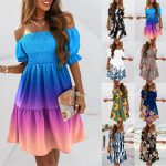 This Short Sleeve Off Shoulder Slim Waist Pleated Print Dress Design Made Of High Quality Polyster And Spandex Material. Print Dresses Is More Interesting And Stylish. Print Maxi Dresses Is One Of The Popular Item For Islander Vocations. Women¡¯s Print Dresses At Global Lover Comes With Forever Floral