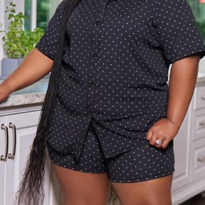 This Short Sleeve Shirt And Shorts Casual Plus Size Two Piece Set Design And Made Of Comfortable And Elastic Fabric. Wholesale Plus Size Two Piece Sets Is a Must-Have Item For Curvy Ladies. Two Piece Sets Can Either Be Worn Together Or Individually