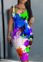 This Sling Printed Fashion Plus Size Bodycon Dress Made Of Soft And Elastic Fabric. Global Lover Wholesale Plus Size Dresses And Hope Curvy Ladies Find Here a Warm And Exciting Place To Shop Affordable Curvy Dresses Online - Plus Size Casual