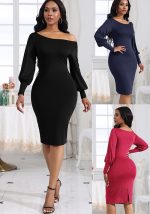 This Solid Color Off Shoulder Long Sleeve Sexy Women's Fashion Chic Slim Fit Bodycon Dress Design Made Of High Quality Polyster And Spandex Material. It Come With Good Stretch And Wearing Comfortable And Feeling Freedom. The Tight And Fitted Dress Is The Most Popular Options From Party Girls. Shop Bodycon Dresses At Global Lover And Find Amazing Designs Sequins