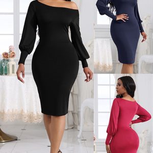 This Solid Color Off Shoulder Long Sleeve Sexy Women's Fashion Chic Slim Fit Bodycon Dress Design Made Of High Quality Polyster And Spandex Material. It Come With Good Stretch And Wearing Comfortable And Feeling Freedom. The Tight And Fitted Dress Is The Most Popular Options From Party Girls. Shop Bodycon Dresses At Global Lover And Find Amazing Designs Sequins