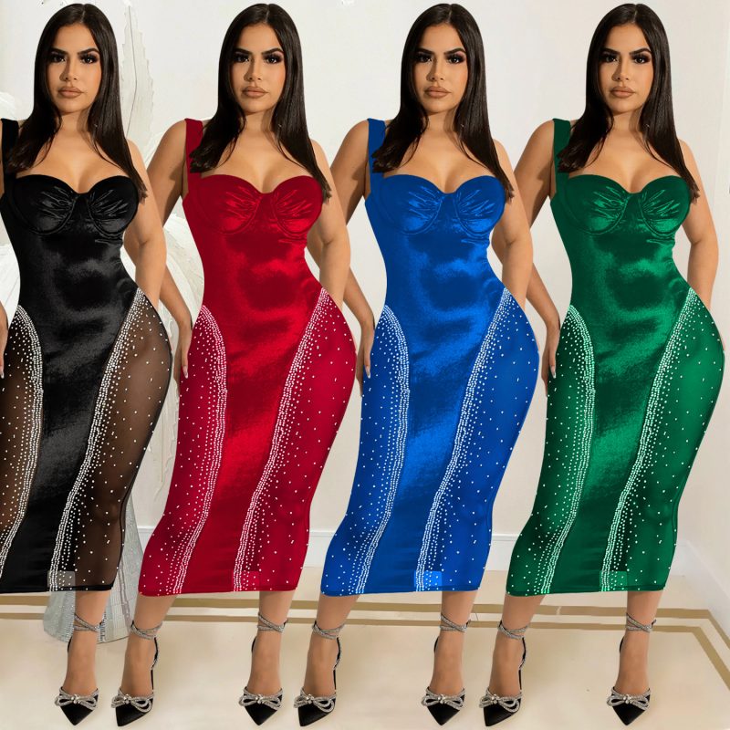 This Solid Color Sexy Sling Wrap Low Back Tight Fitting Stretch Mesh Dress Design Made Of High Quality Polyster And Spandex Material. It Come With Good Stretch And Wearing Comfortable And Feeling Freedom. The Tight And Fitted Dress Is The Most Popular Options From Party Girls. Shop Bodycon Dresses At Global Lover And Find Amazing Designs Sequins