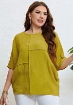 This Solid Color Tops Plus Plus Size Patchwork Tops Women's Summer Ladies Tops Made Of Comfortable And Elastic Fabric. It Is Wholesale Sexy Plus Size Tops For Women. With The Gradual Rise Of Feminist Awareness