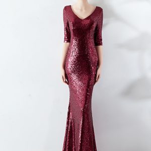 This Solid Color Sequin Long Slim Elegant Prom Dress Formal Party Long Evening Dress Design Made Of Good Quality Polyster And Spandex Material