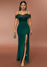 This Spring And Autumn Fashionable Sexy Dresssequins Patchwork Slim Fit Straps Bridesmaid Dress Design Made Of Good Quality Polyster And Spandex Material