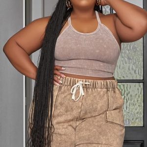 This Spring Fall Plus Size Printed Casual Tank-Short Two-Piece Set Design And Made Of Comfortable And Elastic Fabric. Wholesale Plus Size Two Piece Sets Is a Must-Have Item For Curvy Ladies. Two Piece Sets Can Either Be Worn Together Or Individually