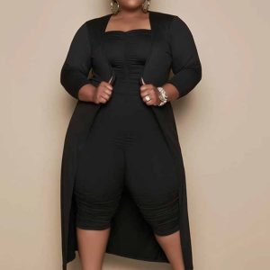 This Spring Plus Size Women's Fashion Butt Tight Fitting Sexy Club Two-Piece Set Design And Made Of Comfortable And Elastic Fabric. Wholesale Plus Size Two Piece Sets Is a Must-Have Item For Curvy Ladies. Two Piece Sets Can Either Be Worn Together Or Individually