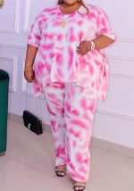 This Spring Print Round Neck Plus Size t-Shirt Trousers Casual Ladies Two Piece Set Design And Made Of Comfortable And Elastic Fabric. Wholesale Plus Size Two Piece Sets Is a Must-Have Item For Curvy Ladies. Two Piece Sets Can Either Be Worn Together Or Individually