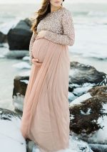 This Spring Summer Pregnant Mother Pregnant Women Large Sequin Mesh Dress Made Of Soft And Comfortable Material. It Is a Must-Have Item For Pregnant Women. Global Lover Offer Newest Wholesale Maternity Dresses And Hope Pregnant Ladies Find Here a Warm And Exciting Place To Shop Affordable Pregnant Dresses - Pregnant Casual Dresses