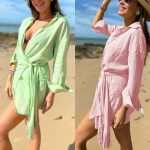 This Spring Summer Women Clothes Chic Long Sleeves Turndown Collar Holidays Style Linen Dress Design Made Of High Quality Polyster And Spandex Material. It Is Stretchy