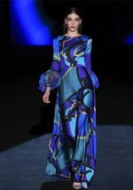 This Spring Summer Women's Blue Mid-Rise Printed Dress Chic Maxi Dress Design Made Of High Quality Polyster And Spandex Material