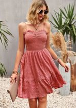 This Spring Summersolid Color Swing Dress Holidays Style Casual Women's Straps Dress Design Made Of High Quality Polyster And Spandex Material. It Is Stretchy