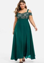 This Spring/Summer Plus Size Off Shoulder Flower Lace Sling Chiffon Dress Made Of Soft And Elastic Fabric. Global Lover Wholesale Plus Size Dresses And Hope Curvy Ladies Find Here a Warm And Exciting Place To Shop Affordable Curvy Dresses Online - Plus Size Casual