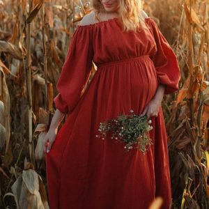 This Summer Bohemian Style Off Shoulder Maternity Cotton Long Dress Made Of Soft And Comfortable Material. It Is a Must-Have Item For Pregnant Women. Global Lover Offer Newest Wholesale Maternity Dresses And Hope Pregnant Ladies Find Here a Warm And Exciting Place To Shop Affordable Pregnant Dresses - Pregnant Casual Dresses