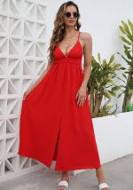 This Summer Ladies Mid Straps Loose Dress Holidays Style Beach Dress Design Made Of High Quality Polyster And Spandex Material