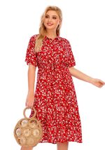 This Summer Plus Size Women Short Sleeve Shirt Collar Print Dress Made Of Soft And Elastic Fabric. Global Lover Wholesale Plus Size Dresses And Hope Curvy Ladies Find Here a Warm And Exciting Place To Shop Affordable Curvy Dresses Online - Plus Size Casual