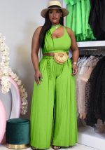 This Summer Plus Size Women's Sexy Tank Top Wide Leg Two-Piece Set Solid Color Casual Set Design And Made Of Comfortable And Elastic Fabric. Wholesale Plus Size Two Piece Sets Is a Must-Have Item For Curvy Ladies. Two Piece Sets Can Either Be Worn Together Or Individually