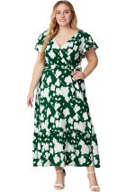 This Summer Plus Size Women's v-Neck Print Dress Made Of Soft And Elastic Fabric. Global Lover Wholesale Plus Size Dresses And Hope Curvy Ladies Find Here a Warm And Exciting Place To Shop Affordable Curvy Dresses Online - Plus Size Casual