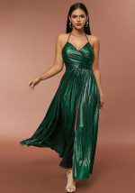 This Summer Sexy Dress Retro Gathered Slit Straps Party Dress Design Made Of High Quality Polyster And Spandex Material